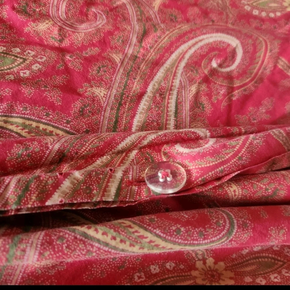 POTTERY BARN Alice Paisley Duvet Cover Full Queen Red Home Bedding 100 x 86